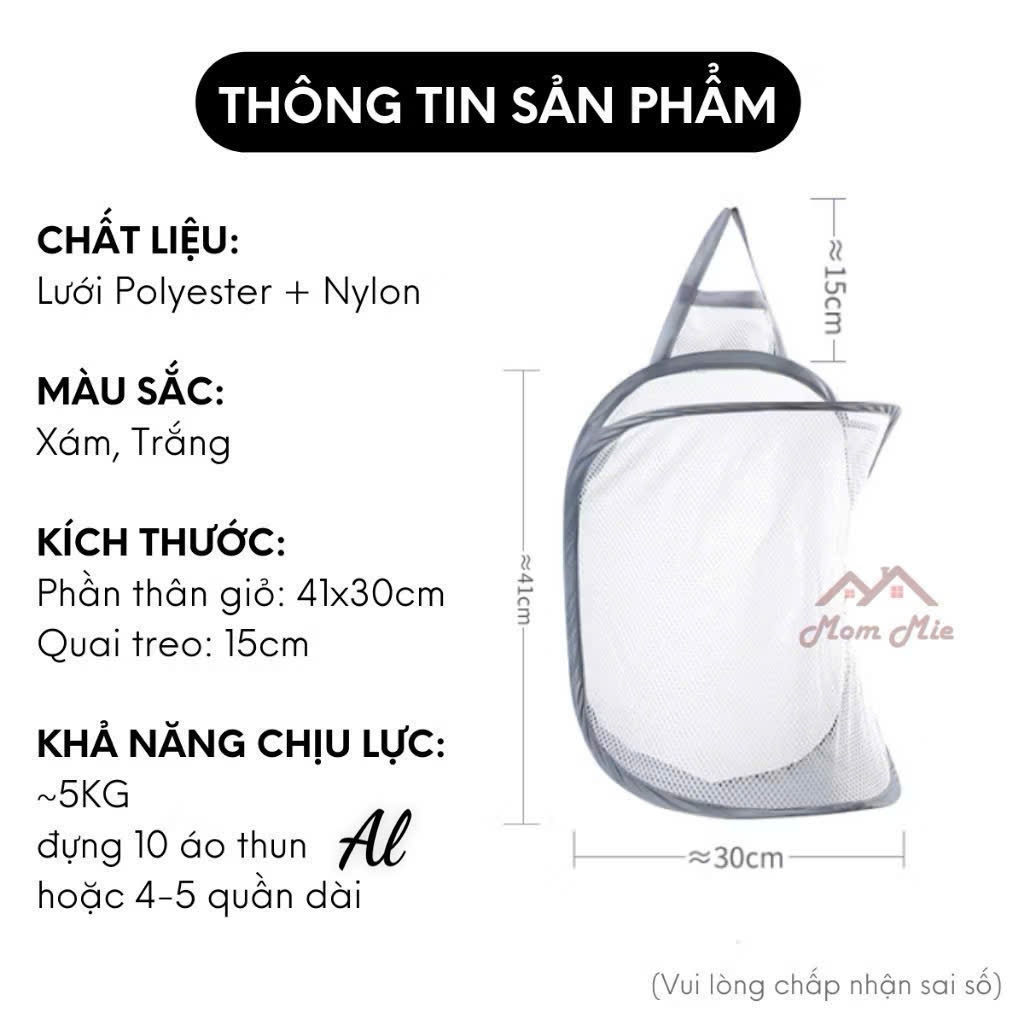Túi Lưới Đựng Quần Áo Treo Tường Đa Năng 41x30cm – Giỏ Lưới Đựng Đồ Giặt, Túi Treo Phòng Tắm, Giỏ Đựng Đồ Bẩn Thoáng Khí