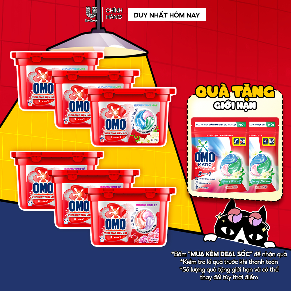 Combo 3 Hộp Viên Giặt Tiện Lợi OMO 210g/hộp