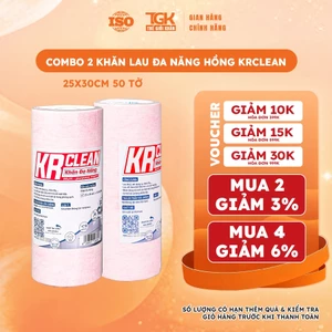 Cuộn khăn giấy lau đa năng hồng 50 tờ 25x30cm - Khăn lau bếp, bàn ghế, lau chén bát, lau tay, tiện lợi