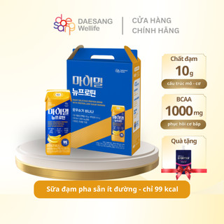 Sữa đạm pha sẵn DAESANG WELLIFE Mymeal Nu Protein Banana Low Sugar Low Fat vị chuối 190ml set 16 hộp