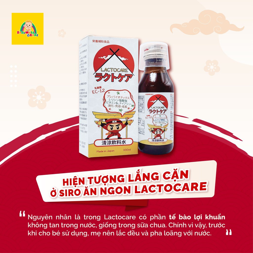 Siro Lactocare 100ml Bổ Sung 50 Tỷ Lợi Khuẩn Cho Bé | Babymall & Care