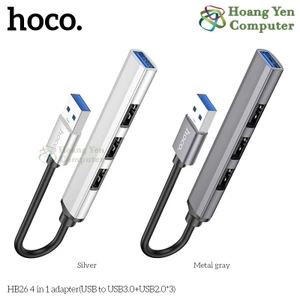 Hub Mở Rộng USB Hoco HB26 4in1 – Kết Nối Chuột, Bàn Phím, USB, Ổ Cứng – BH 1 Năm – Hoangyencomputer