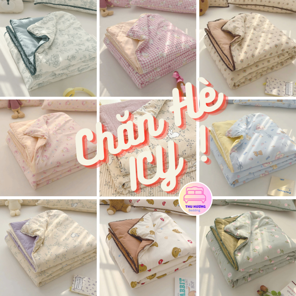 Chăn Hè Cotton Icy chất mát - Size 2m x2m2 - Mềm mại, thoáng khí, mang đến cảm giác mát mẻ