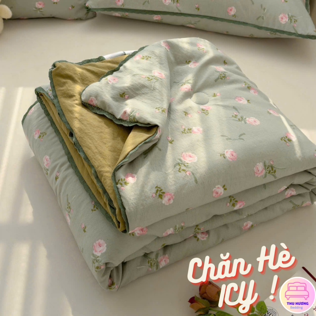 Chăn Hè Cotton Icy chất mát - Size 2m x2m2 - Mềm mại, thoáng khí, mang đến cảm giác mát mẻ