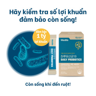 Set 2 hộp TPBVSK Men vi sinh 19 chủng lợi khuẩn Wellife Daily Probiotics 19 Hàn Quốc