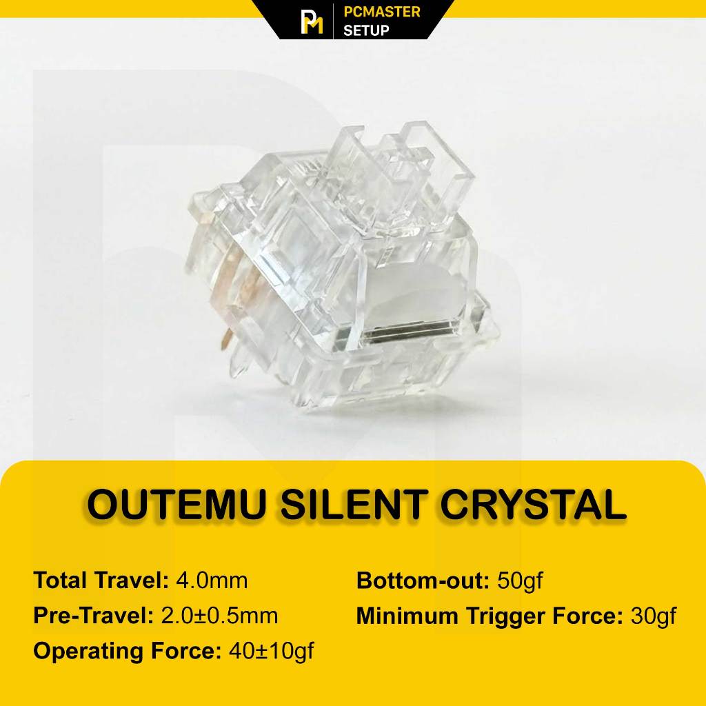 Switch Silent Outemu Crystal 5pin có tản Led sử dụng cho bàn phím cơ ( Pre - Lubed ) | BigBuy360 - bigbuy360.vn
