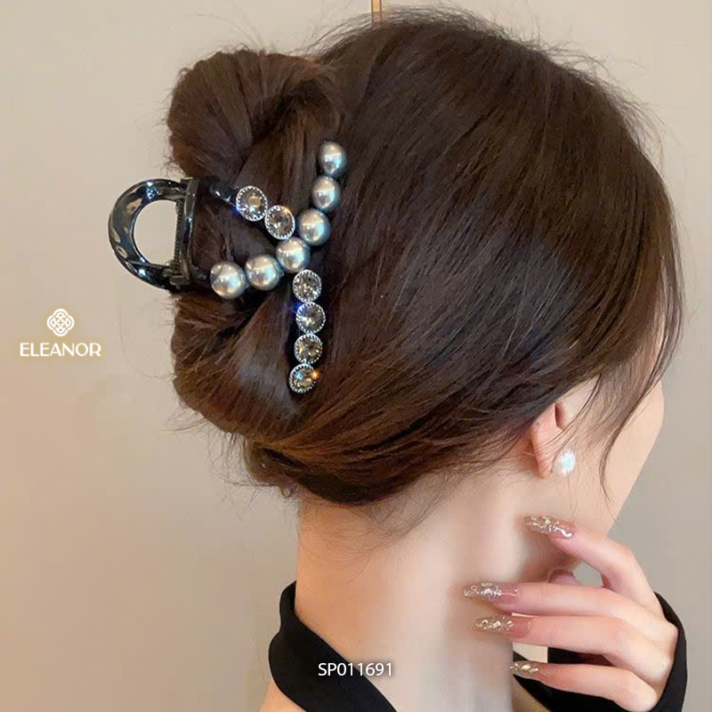 Kẹp tóc nữ Eleanor Accessories ngọc trai nhân tạo đính đá kẹp tóc càng cua phụ kiện tóc 11691
