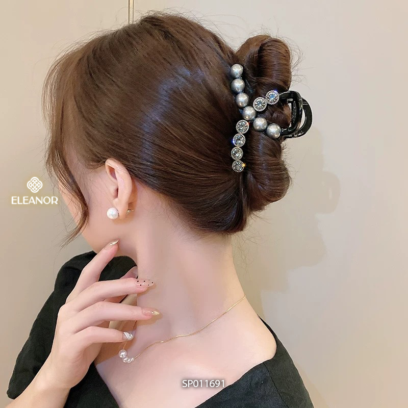 Kẹp tóc nữ Eleanor Accessories ngọc trai nhân tạo đính đá kẹp tóc càng cua phụ kiện tóc 11691