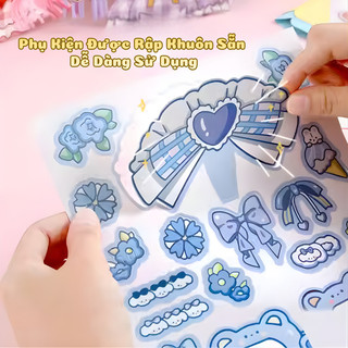 Set Sticker Trang Điểm Tạo Mẫu Tóc Công Chúa Tặng Kèm Băng Kéo Và Nhiều Phụ Kiện Trang Trí - Đồ Chơi Thủ Cong Sáng Tạo