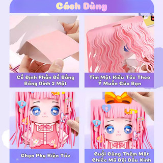 Set Sticker Trang Điểm Tạo Mẫu Tóc Công Chúa Tặng Kèm Băng Kéo Và Nhiều Phụ Kiện Trang Trí - Đồ Chơi Thủ Cong Sáng Tạo