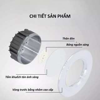 Đèn Led Âm Trần 7W, 9W, 12W【NGUỒN RỜI】Phi 90,Phi 110 Led Âm Trần, Đèn Downlight Âm Trần Thạch Cao