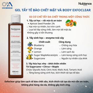 Gel tẩy tế bào chết NUBIANCE. PARIS Exfoclear Exfoliating Face & Body Scrub 200ml
