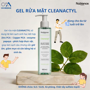 Gel rửa mặt NUBIANCE. PARIS Cleanactyl Facial Cleansing Gel 200ml