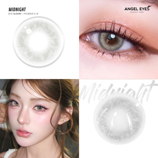 Lens áp tròng xám tây độ cận 0-8 Midnight hiệu Angel Eyes, dòng kính áp tròng xám khói chất liệu MPC 12h/ngày