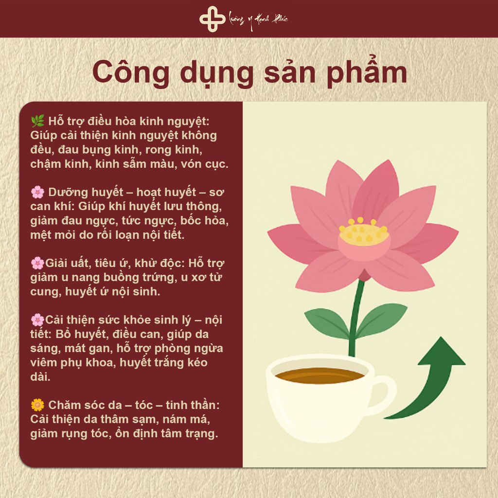 Thiết Kế Của Trà Nữ Đan Điều Kinh Hỗ Trợ Giảm Đau Bụng