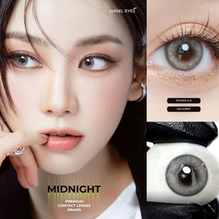 Lens áp tròng xám tây độ cận 0-8 Midnight hiệu Angel Eyes, dòng kính áp tròng xám khói chất liệu MPC 12h/ngày