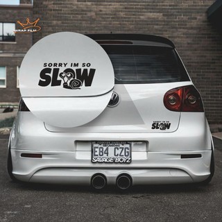 Tem Decal Ô Tô “SORRY I’M SO SLOW, SORRY NEW DRIVER” – Hình Ốc Sên Dễ Thương (T.01)