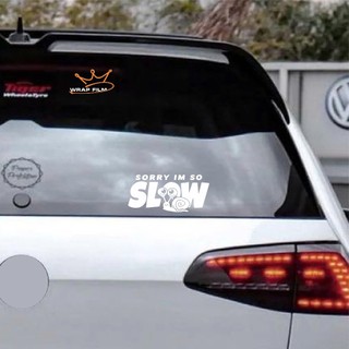 Tem Decal Ô Tô “SORRY I’M SO SLOW, SORRY NEW DRIVER” – Hình Ốc Sên Dễ Thương (T.01)