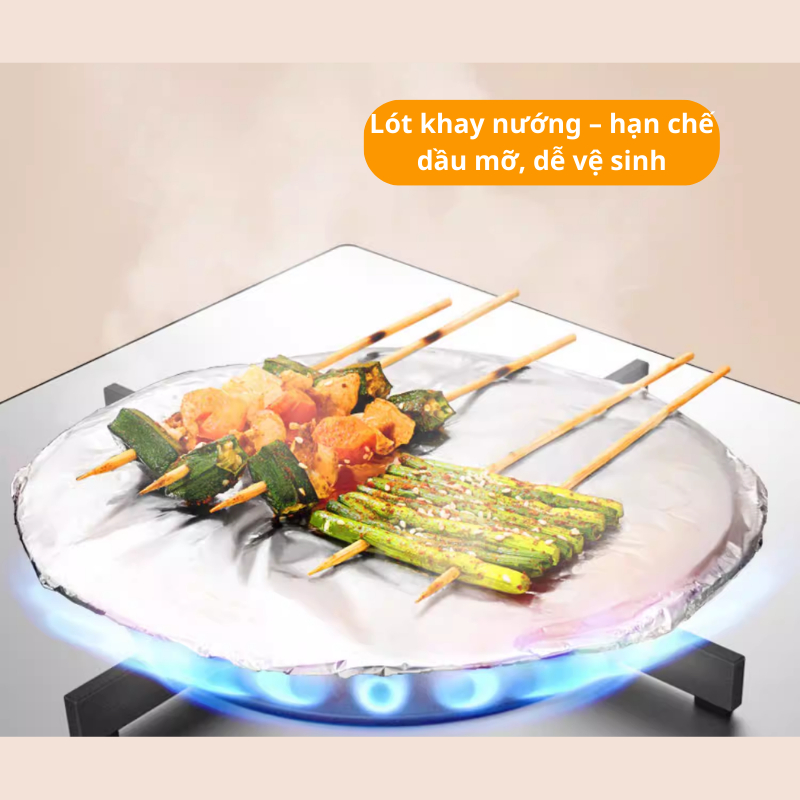 Cuộn Giấy Bạc Nhôm Bọc Thực Phẩm 30cm Aluminium Foil 10m / 20m – Lót Khay Nướng, BBQ, Nồi Chiên Không Dầu | 366