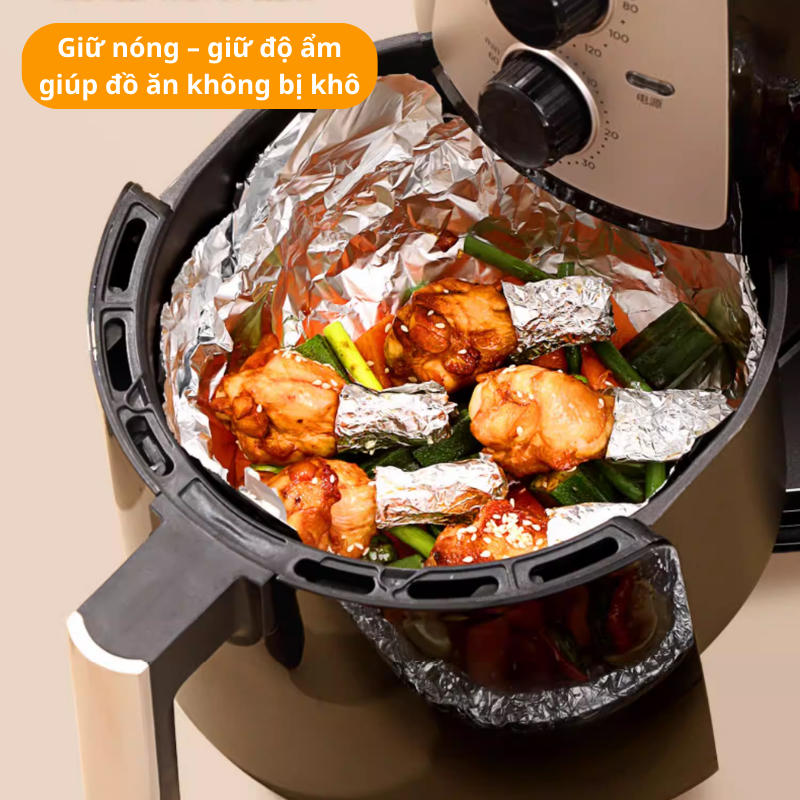 Cuộn Giấy Bạc Nhôm Bọc Thực Phẩm 30cm Aluminium Foil 10m / 20m – Lót Khay Nướng, BBQ, Nồi Chiên Không Dầu | 366