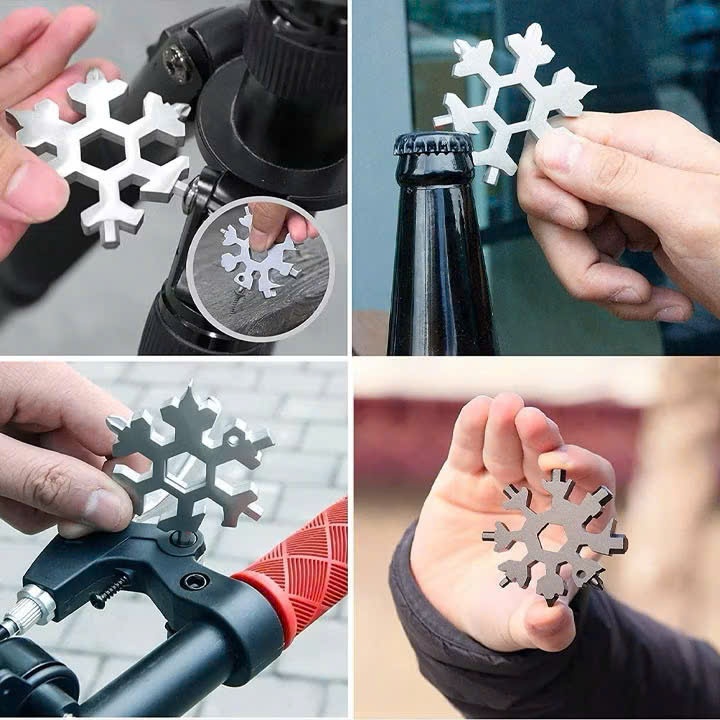 Dụng Cụ Đa Năng 18 In 1 Snowflake – Mỏ Lết Mini Bông Tuyết, Mở Ốc Vít, Mở Nắp Chai Tiện Lợi