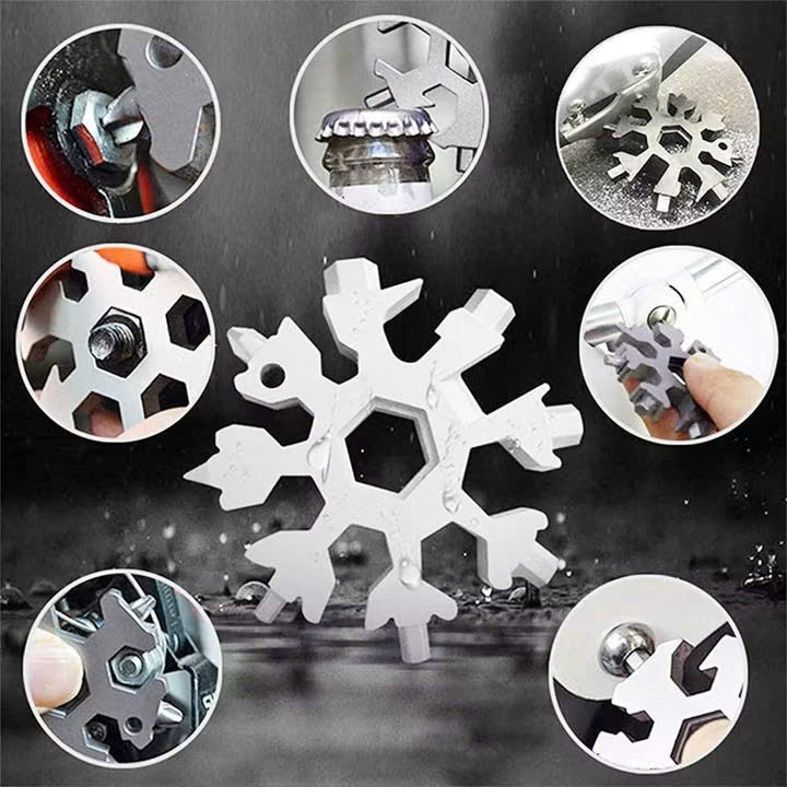 Dụng Cụ Đa Năng 18 In 1 Snowflake – Mỏ Lết Mini Bông Tuyết, Mở Ốc Vít, Mở Nắp Chai Tiện Lợi