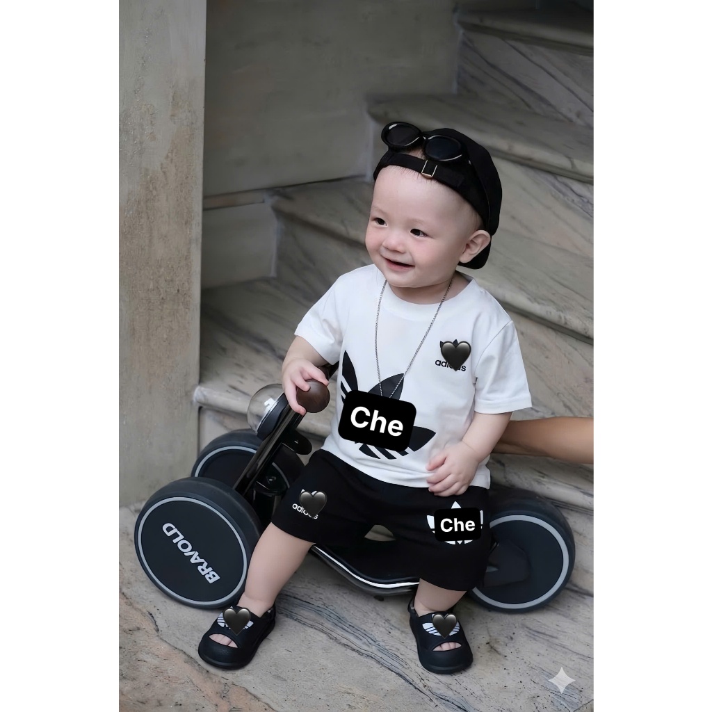 Set Áo Thun+Quần Short Trẻ Em D.as, Set Bộ Thể Thao Bé Trai-Gái Cotton Mềm Mát Mùa Hè 7-15kg A16