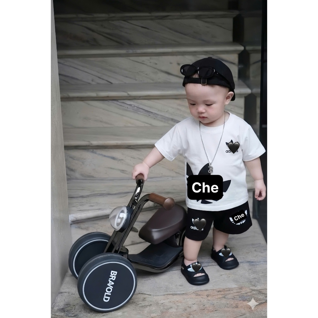 Set Áo Thun+Quần Short Trẻ Em D.as, Set Bộ Thể Thao Bé Trai-Gái Cotton Mềm Mát Mùa Hè 7-15kg A16