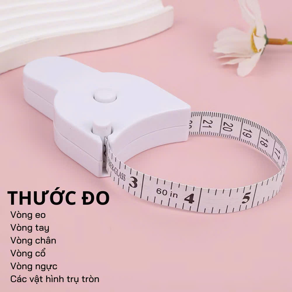 Thước Dây Đo Cơ Thể Tự Động Thu – Thước Dây Đo Vòng Eo, Bụng, Ngực, May Vá Đa Năng Nhỏ Gọn Chính Xác