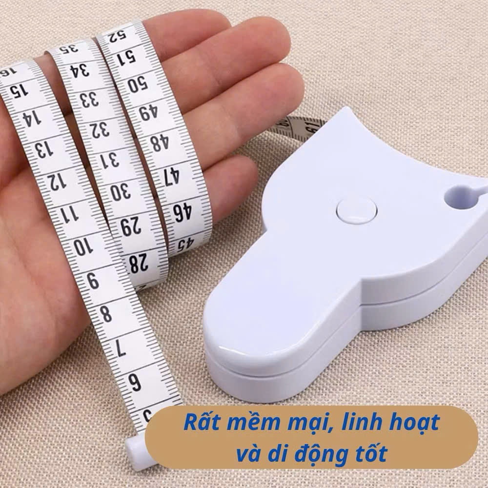 Thước Dây Đo Cơ Thể Tự Động Thu – Thước Dây Đo Vòng Eo, Bụng, Ngực, May Vá Đa Năng Nhỏ Gọn Chính Xác