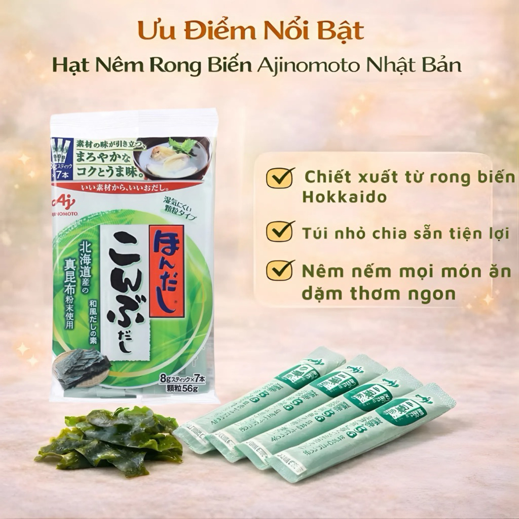 Hạt Nêm Ăn Dặm Rong Biển Ajinomoto Cho Bé (8g x 7)
