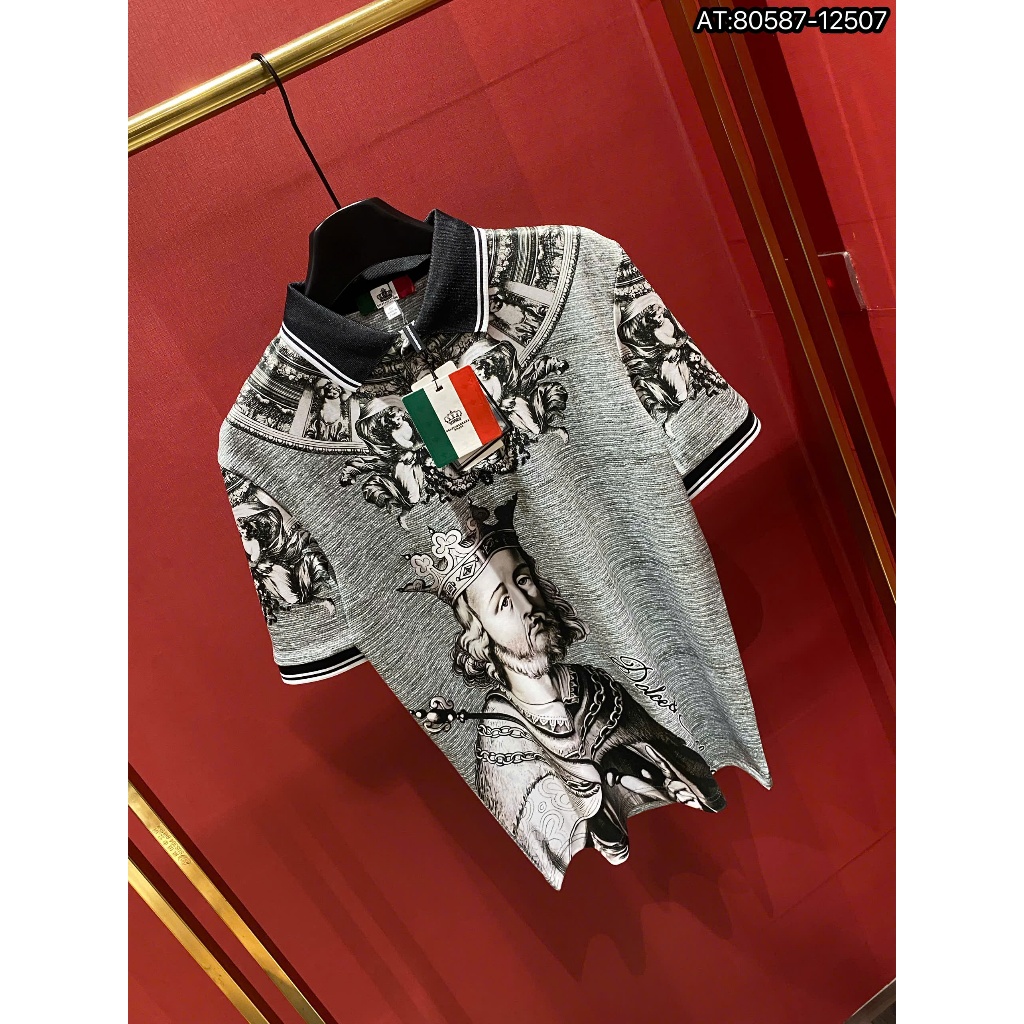 ÁO polo nam cổ tròn họa tiết tay ngắn phong cách trẻ trung chuẩn from