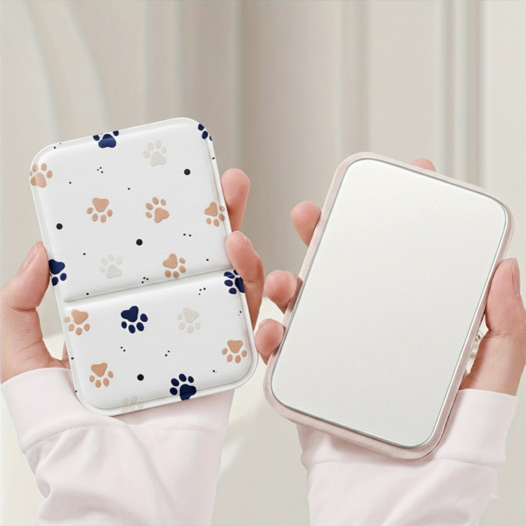Gương trang điểm để bàn bằng da pu có thể gấp gọn tiện dụng Gương để văn phòng | BigBuy360 - bigbuy360.vn