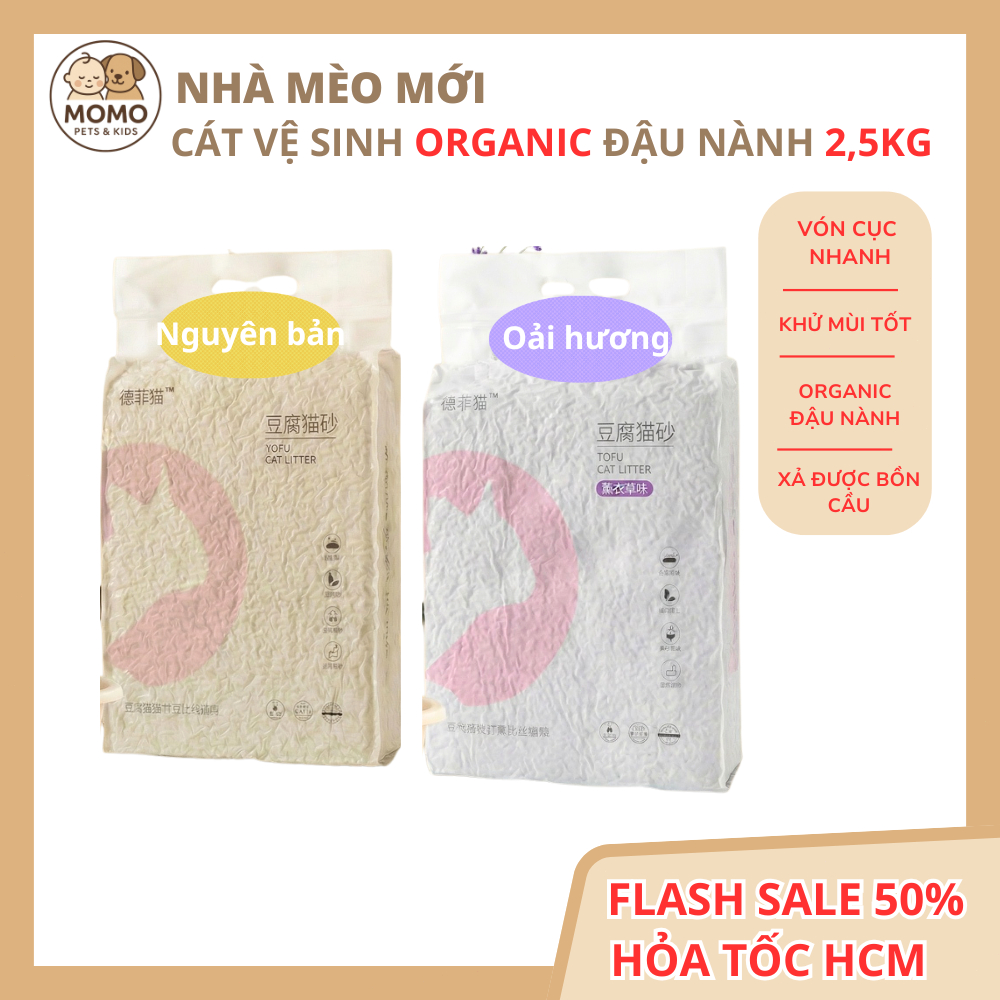 (CÓ HỎA TỐC ) Cát vệ sinh cho mèo 2.5kg organic đậu nành, cát mèo, vón nhanh, khử mùi, tiết kiệm, dễ dàng xả vào bồn cầu