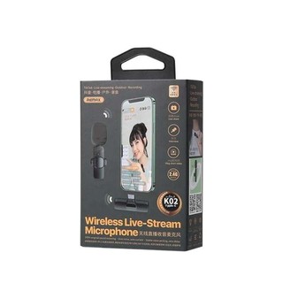 Bộ Microphone Live-Stream không dây Remax K02 cổng TypeC (Đen)