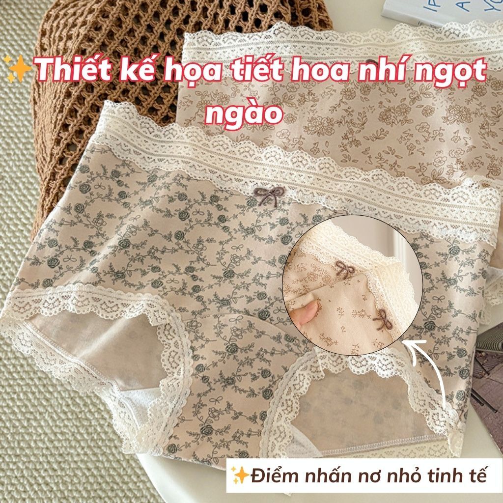 Quần lót nữ cotton cao cấp dáng boxer viền ren sang trọng gợi cảm sexy co giãn linh hoạt LANXA L5918