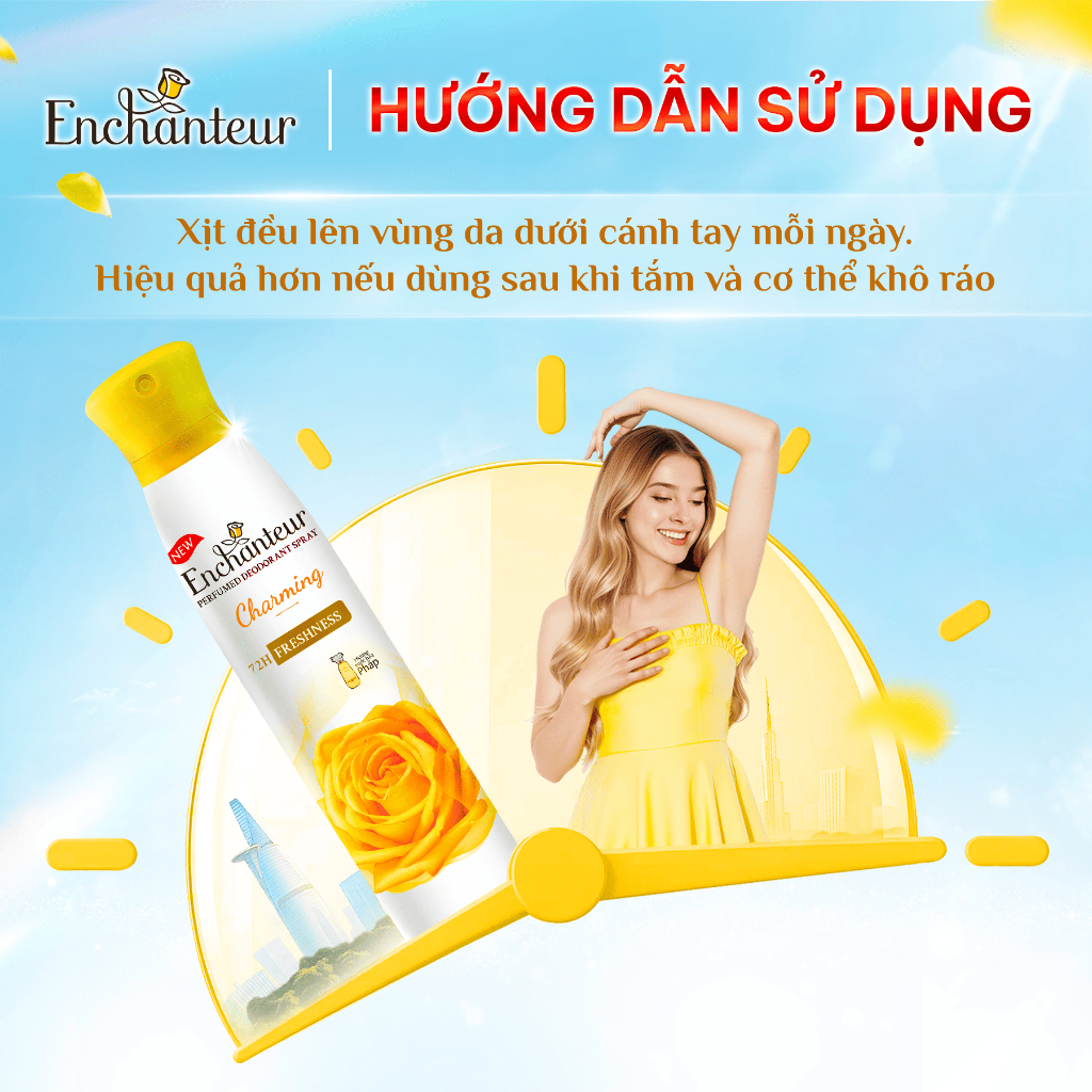 [DEBUT T7] Combo 2 Xịt / Sáp khử mùi Enchanteur Charming/ Sensation/ Delightful/ Romantic 150ml - 40g / chai - Live