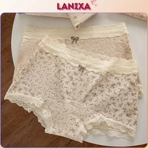 Quần lót nữ cotton dáng boxer cao cấp họa tiết cổ điển sang trọng đáy lót dài thoải mái LANIXA L5272