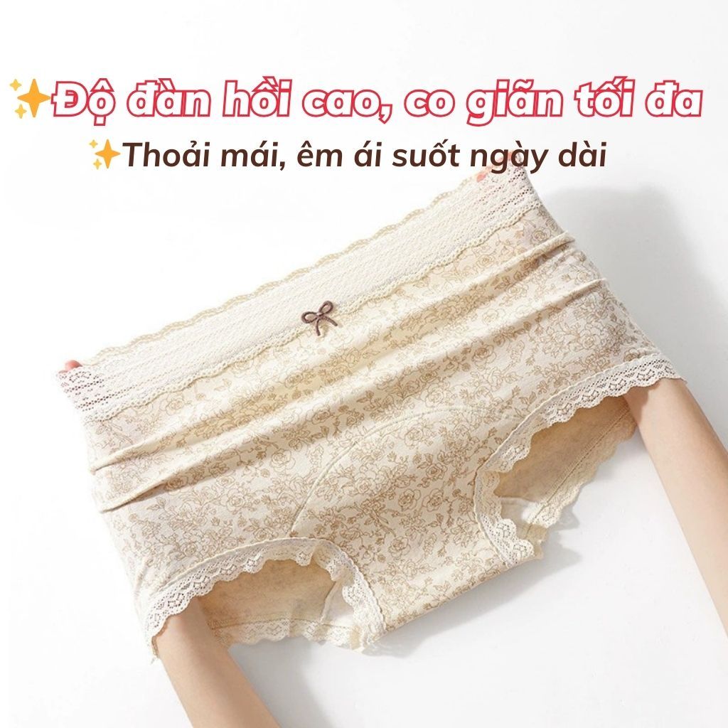 Quần lót nữ cotton dáng boxer cao cấp họa tiết cổ điển sang trọng đáy lót dài thoải mái LANIXA L5272