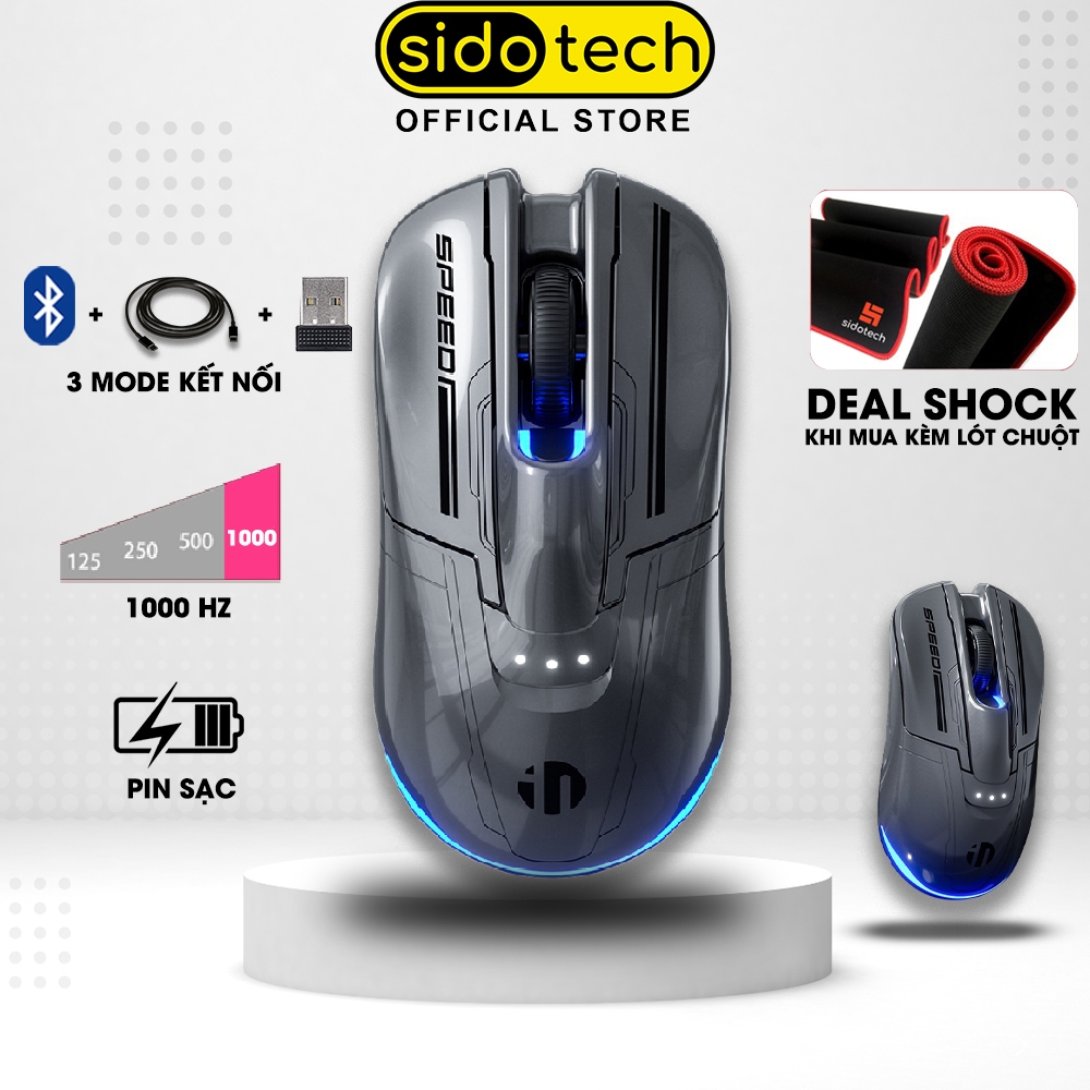 Chuột không dây gaming SIDOTECH INPHIC JF1 pin sạc bluetooth 3 mode ...