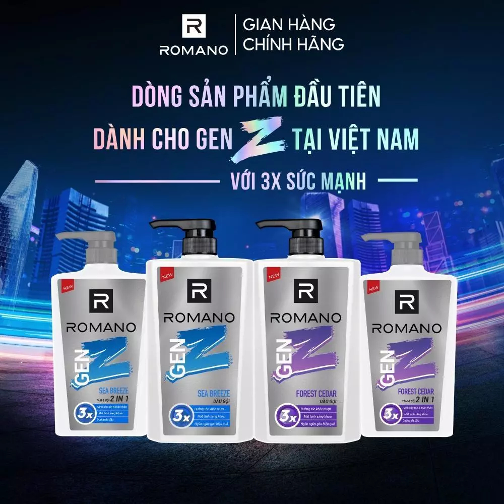 [DEBUT T5] [TẶNG Chai 150G] Dầu gội nam Romano Gen Z hương Sea Breeze/Forest Cedar 610g/chai (Tặng mùi ngẫu nhiên) - LIV
