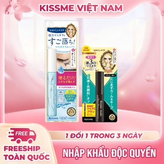 Combo Mascara Chuốt Cong Tơi Mi Size Mini Và Tẩy Trang Mi Kissme Size Lớn