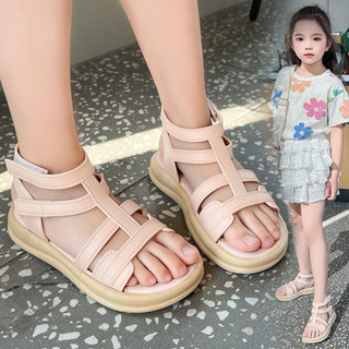 Sandal chiến binh trơn cho bé gái từ 5 đến 14 tuổi chất liệu da bóng siêu xinhh