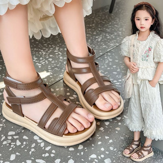 Sandal chiến binh trơn cho bé gái từ 5 đến 14 tuổi chất liệu da bóng siêu xinhh