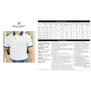 [T7_SALE 20%_HT] Áo Polo Nam Trắng Thiết Kế Basic 9APCT056TRK Biluxury Form SlimFit Thoáng Mát Bền Màu