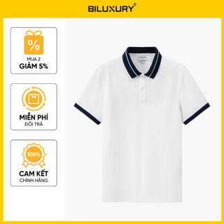 [T7_SALE 20%_HT] Áo Polo Nam Trắng Thiết Kế Basic 9APCT056TRK Biluxury Form SlimFit Thoáng Mát Bền Màu