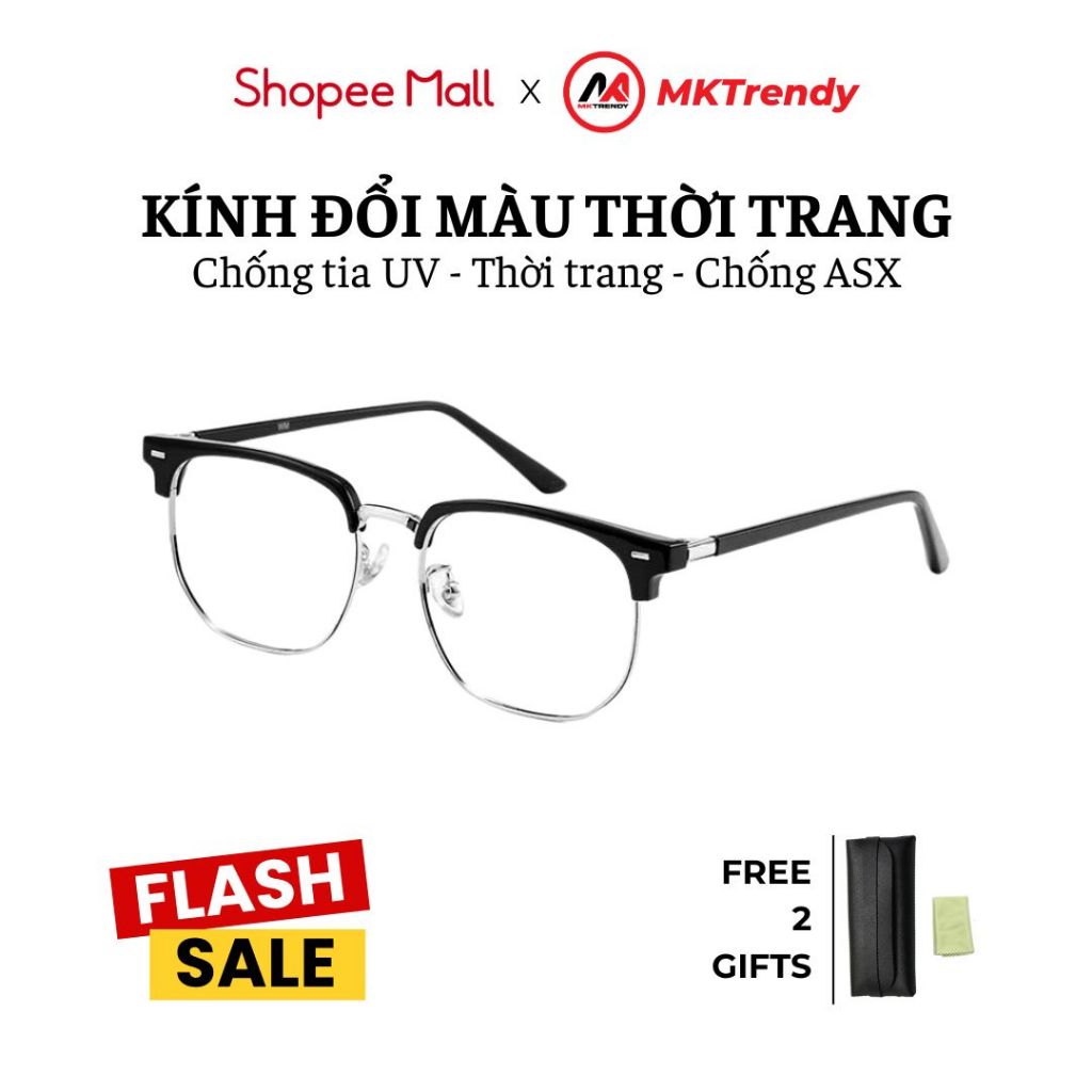 [Live x MKTRENDY] Kính đổi màu X12 gọng nhựa dẻo cao cấp chống tia UV chống ánh sáng xanh