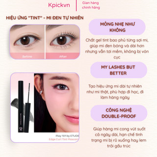 Mascara Đầu Cọ Siêu Mảnh Play 101 Curl Fix - Chuốt Tơi Từng Sợi, Không Vón Cục, Chống Trôi, Kpick vn
