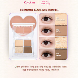 Bảng Phấn Mắt 4 Ô (Nội Địa Hàn) Twinkle Pop - Nhũ Lấp Lánh, Lâu Trôi, Nhỏ Gọn, Kpickvn