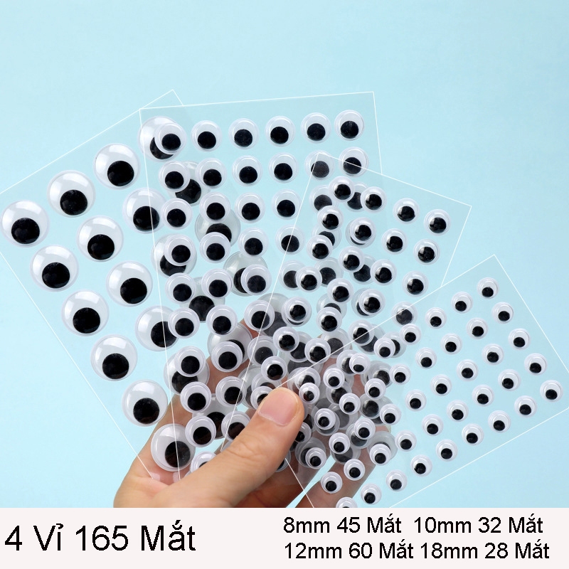 Mắt thú bông, mắt giả CÓ KEO DÁN  làm đồ chơi cho bé handmade thủ công mầm non